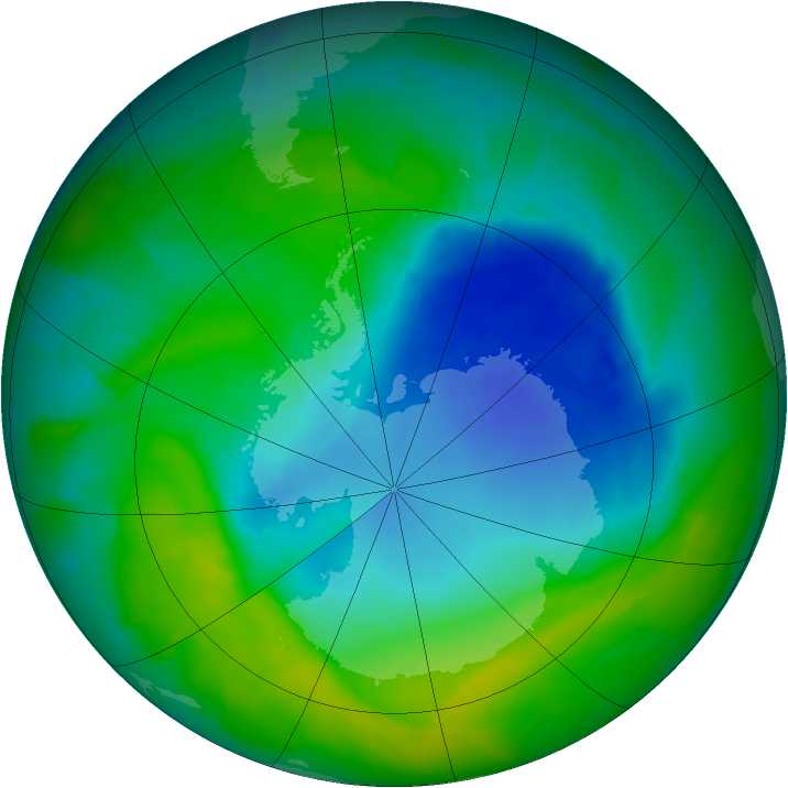 Antarctic ozone map for 28 November 2011